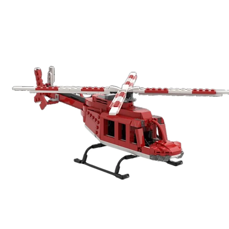 MOC Mobile Operations Center Bell 407 Single Engine Light Helicopter Building Block Assembly Model DIY Boy Toy Christmas Gift