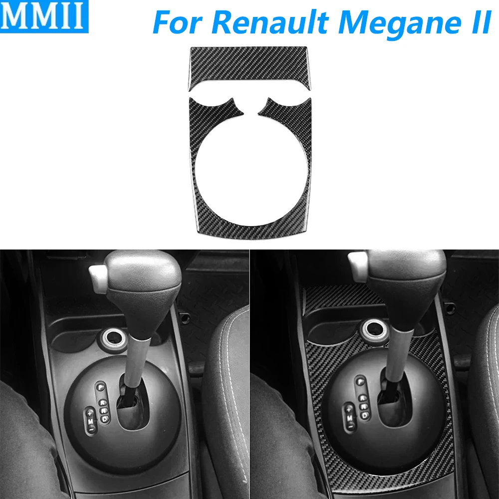 

For Renault Megane II 2004-2008 Carbon Fiber Central Control Gear Shift Storage Box Panel Cover Trim Set Car Accessories Sticker