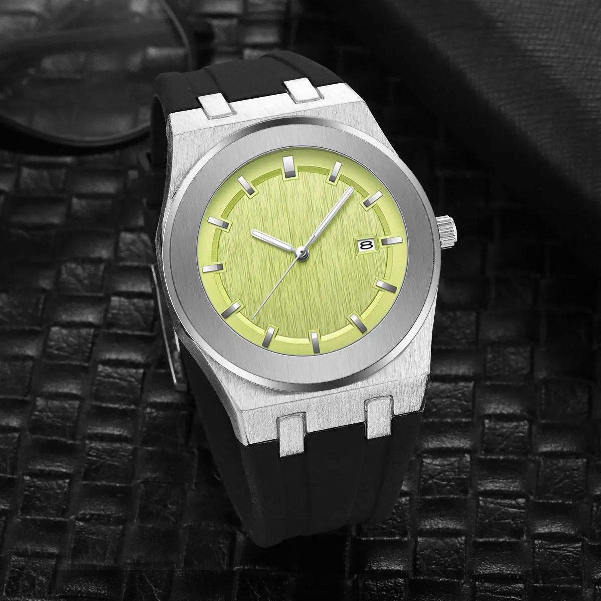 PINTIME Fashion Sport Men\'s Watches Ice Blue Yellow Silicone Strap Waterproof 30m Calendar Fashion Quartz Wristwatch Relogios