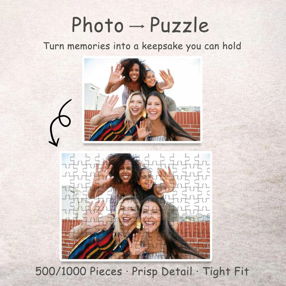 35/300/500/1037pcs Personalized Custom Photo Puzzle Selfie Photo Toys for Kids Gifts