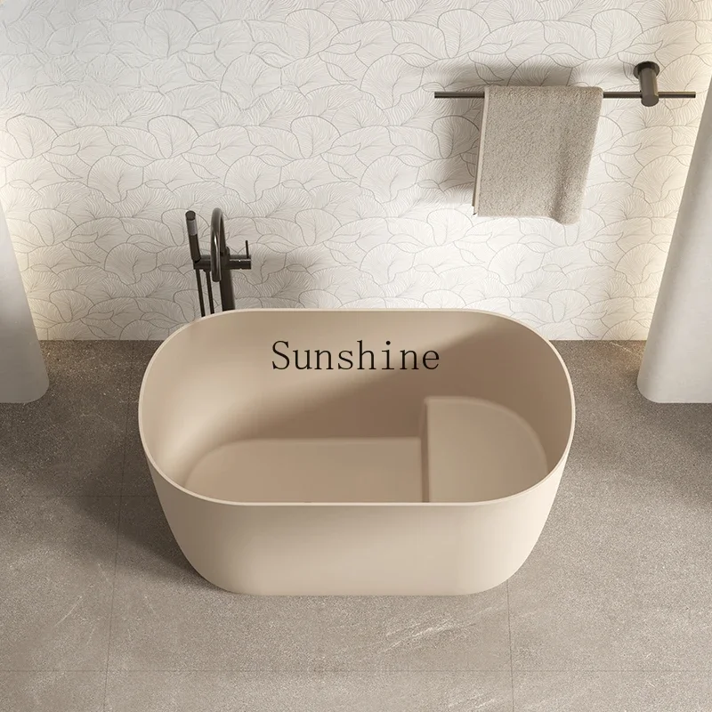 

Simple integrated artificial stone bathtub deep bubble household bidet