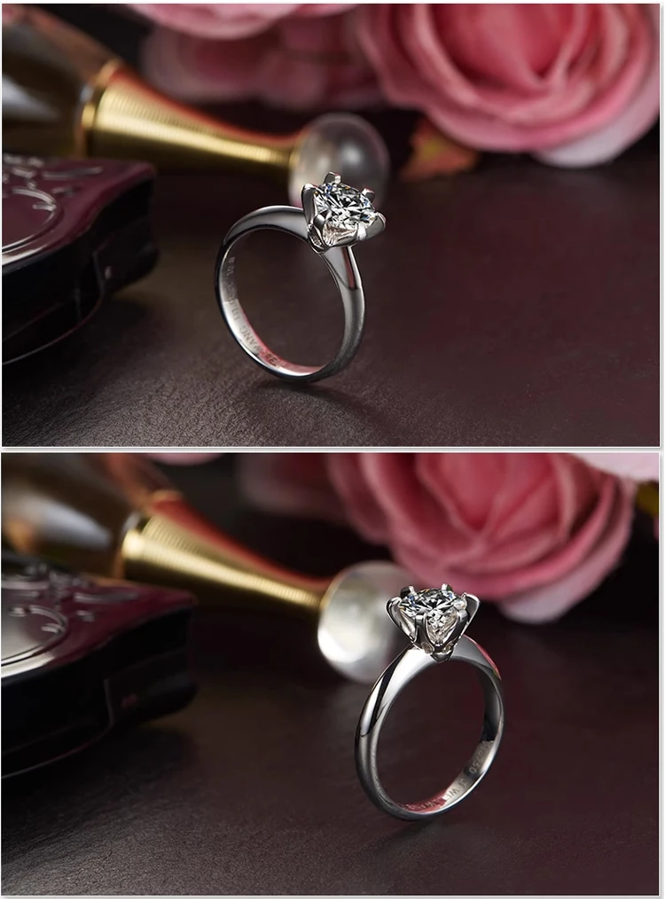 18K Massivgold-Verlobungsring mit Laborgezüchteten Diamanten, IGI-zertifiziert, Klassischer 6-Krallen-Ring, Hochzeits- und Jubiläumsgeschenk für Frauen – Detail 11