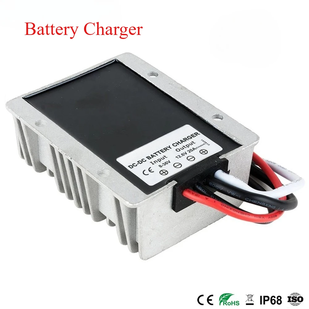 DC-DC Battery Charger 8-36V 12V 24V to DC 12.6V 13.8V 14.6V 16.8V 20A Constant Current for Lithium Lead-acid Batteries Lifepo4