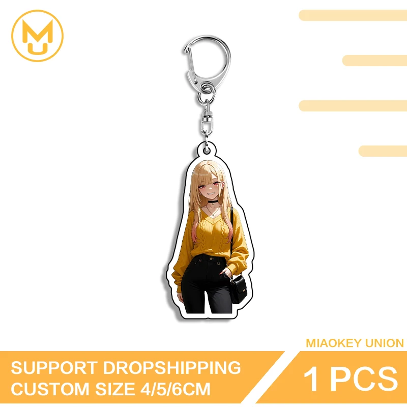 Kitagawa Marin Seductive Waifu Eye Catching Edgy Double Sided Acrylic Key Chains Glaring Unique Transparent Pretty Jewelry