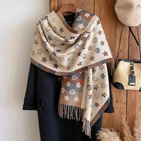 New Brand National Style Cashmere Scarf Winter Women Pashmina Shawls Warm Blanket Wraps Female Foulard Bandana Thick Scarves