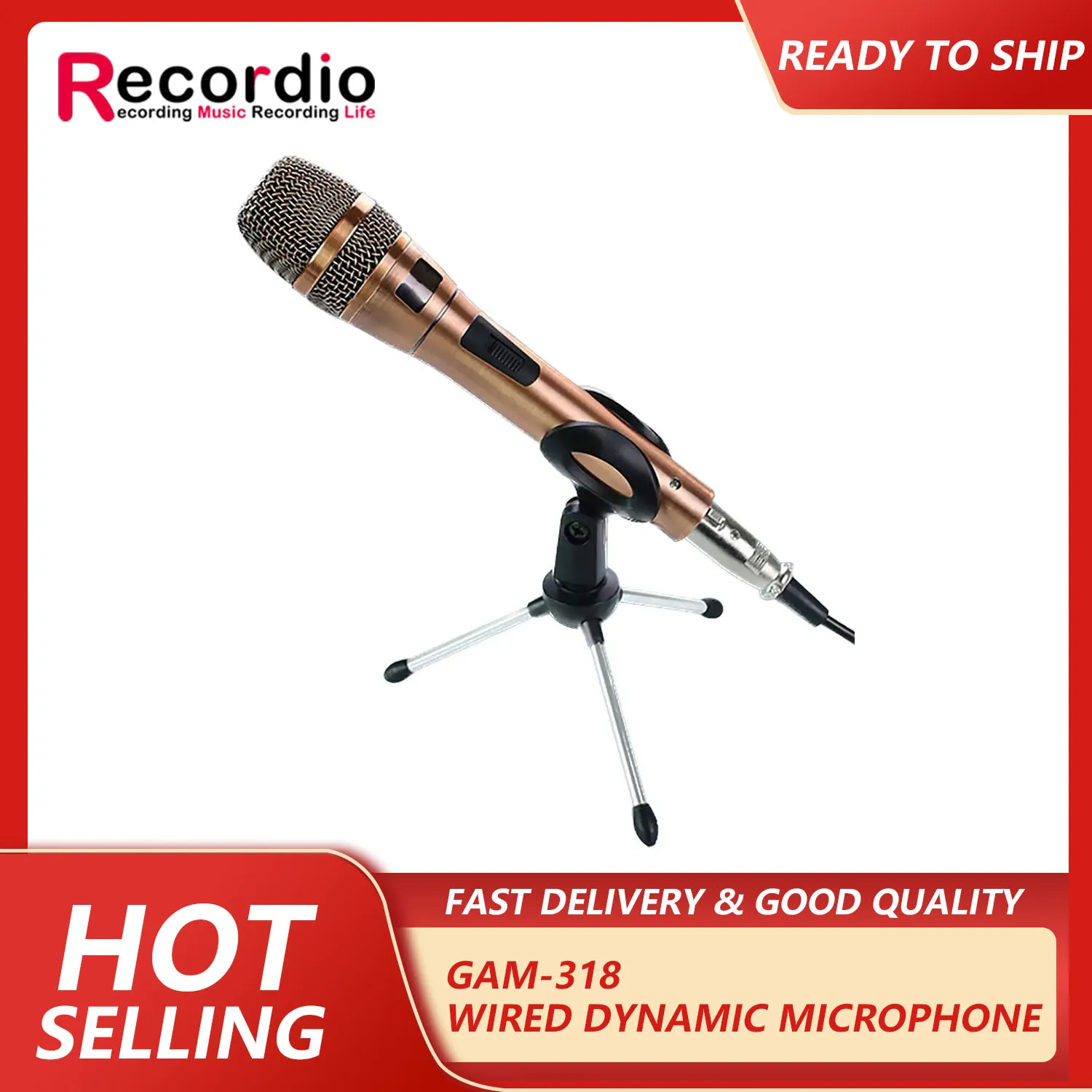 GAM-318 low price wired microphone karaoke stage Dynamic Microphone