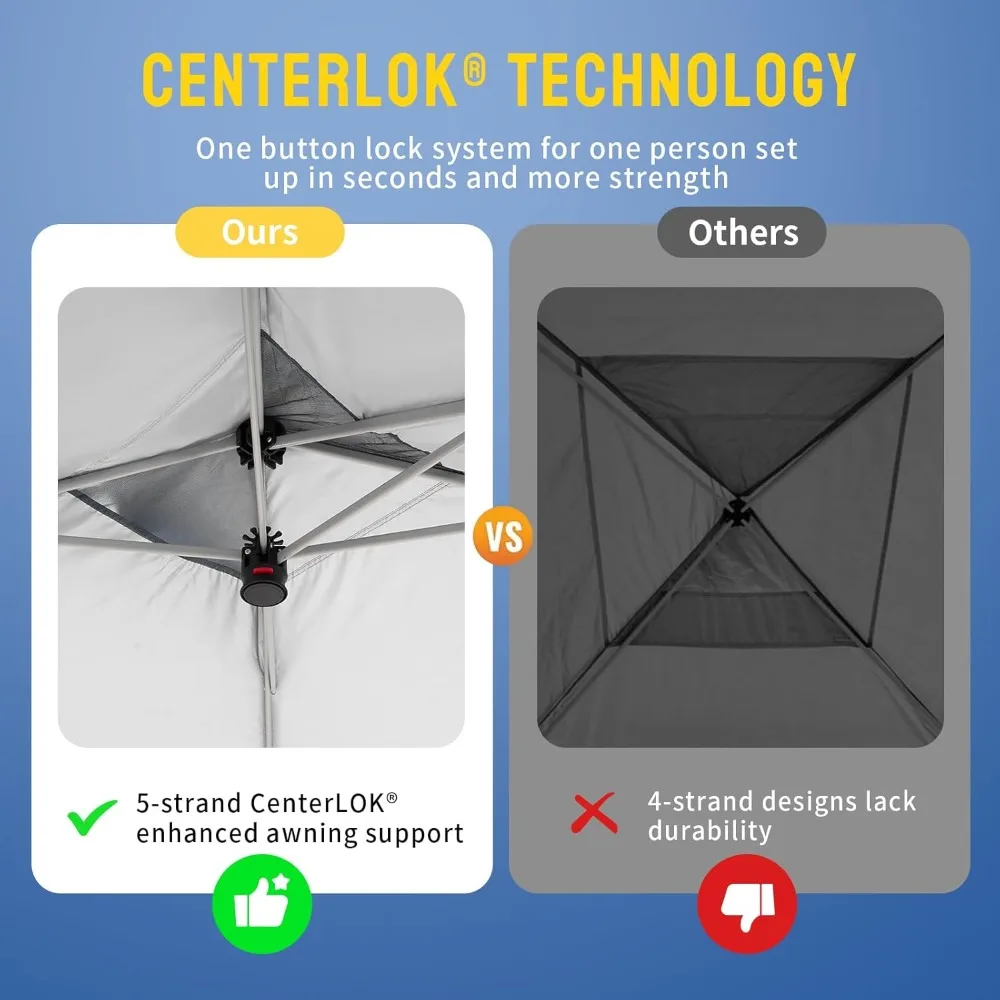 خيمة مظلة منبثقة مقاس 10 × 10، مظلة تجارية فورية مع قماش مطلي بالفضة 150D بما في ذلك مظلة ممتدة #4