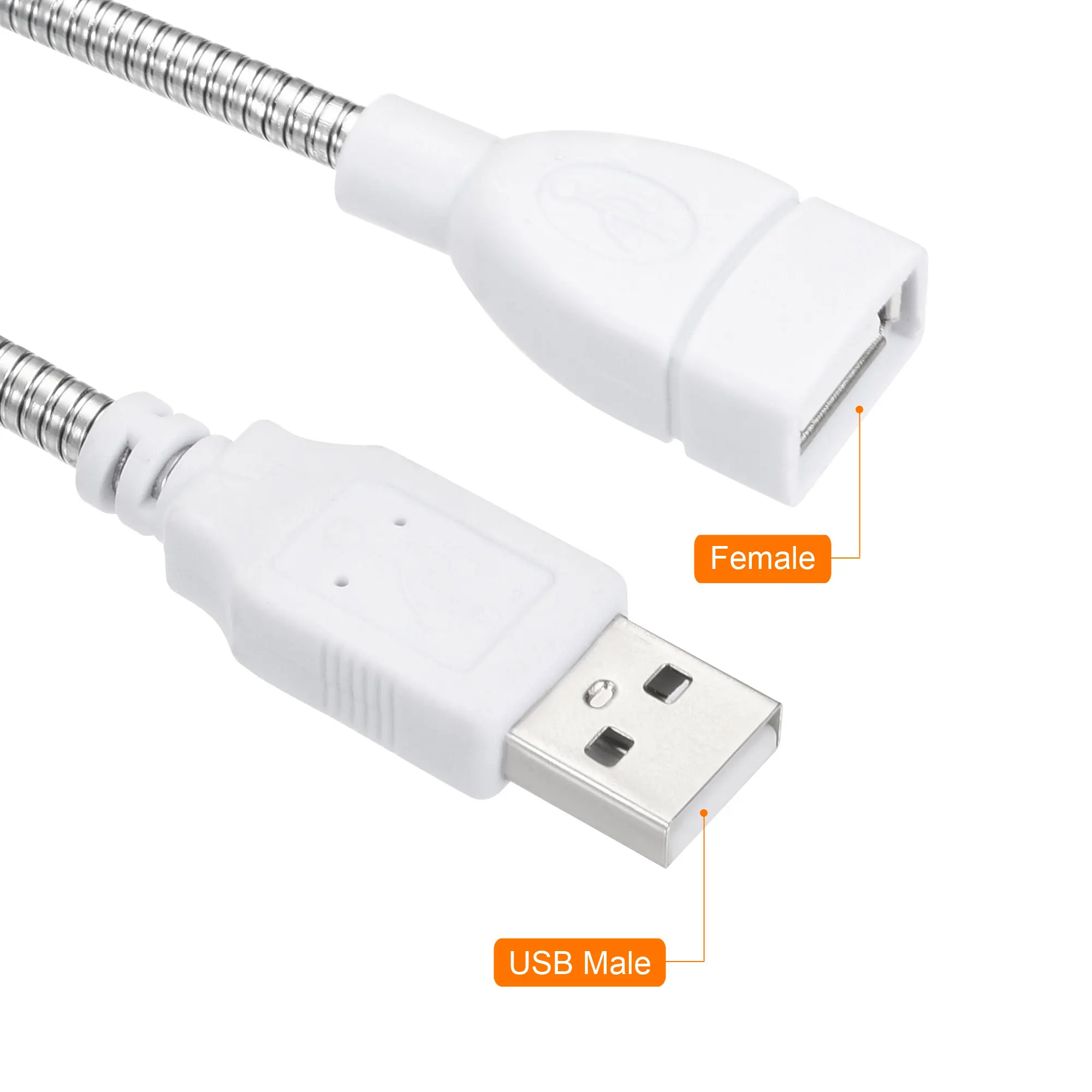 Uxcell, 3 шт., Φ USB штекер-гнездо, удлинитель 35 см для детской настольной лампы, белый