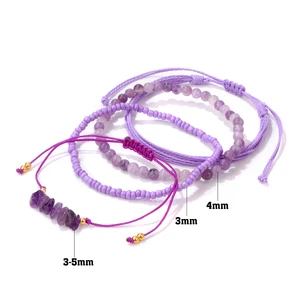 Kleine farbenfrohe Perlenarmband für Frauen, Partygeschenke für Mädchen, Schmuck, Grün, Pink, Lila, Orange, Strandtreffen im Sommer, 4PC Set Hauptverkaufsarmbänder mit Orangensteinen - №4