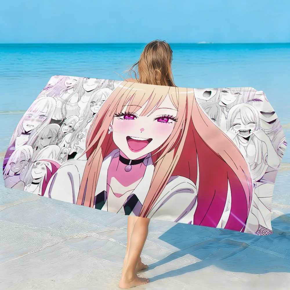 Anime M-Marin K-Kitagawa Towel Soft Lightweight Anti-Sand Large Beach Towel Quick-Drying Bath Sports Family
