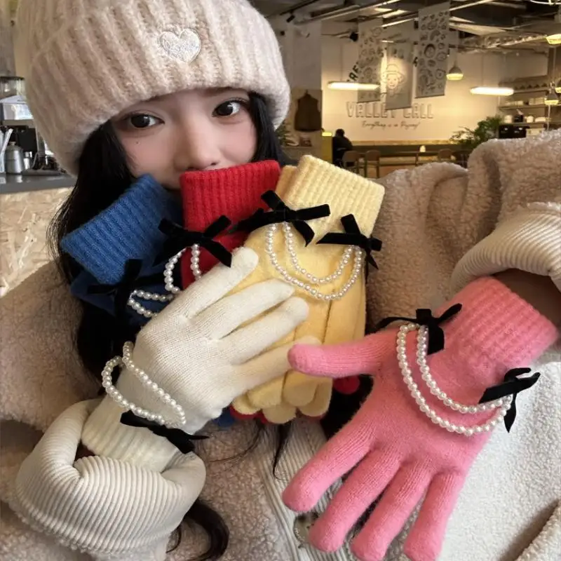 قفازات كاملة الأصابع تمتد قفازات الشتاء الدافئة قفازات سميكة سميكة للطقس البارد والأنشطة الخارجية الشتاء #3