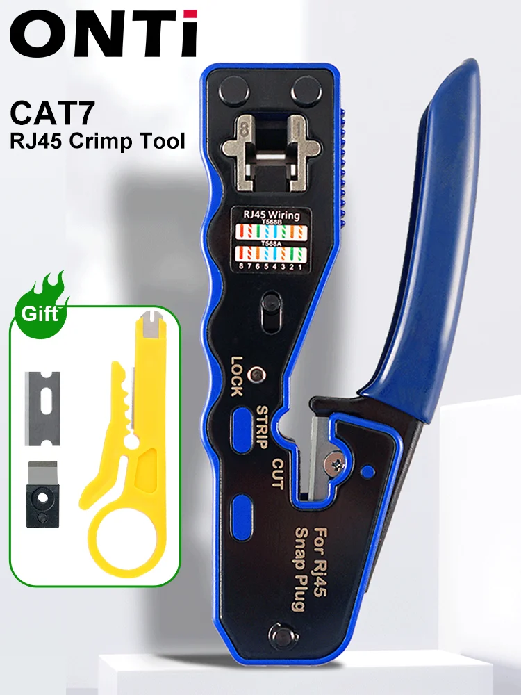 

RJ45 Crimper Network Tools Ethernet Cable Stripper Through-hole Connector CAT5/6/7 Pliers Pressing Wire Clamp Tongs Clip