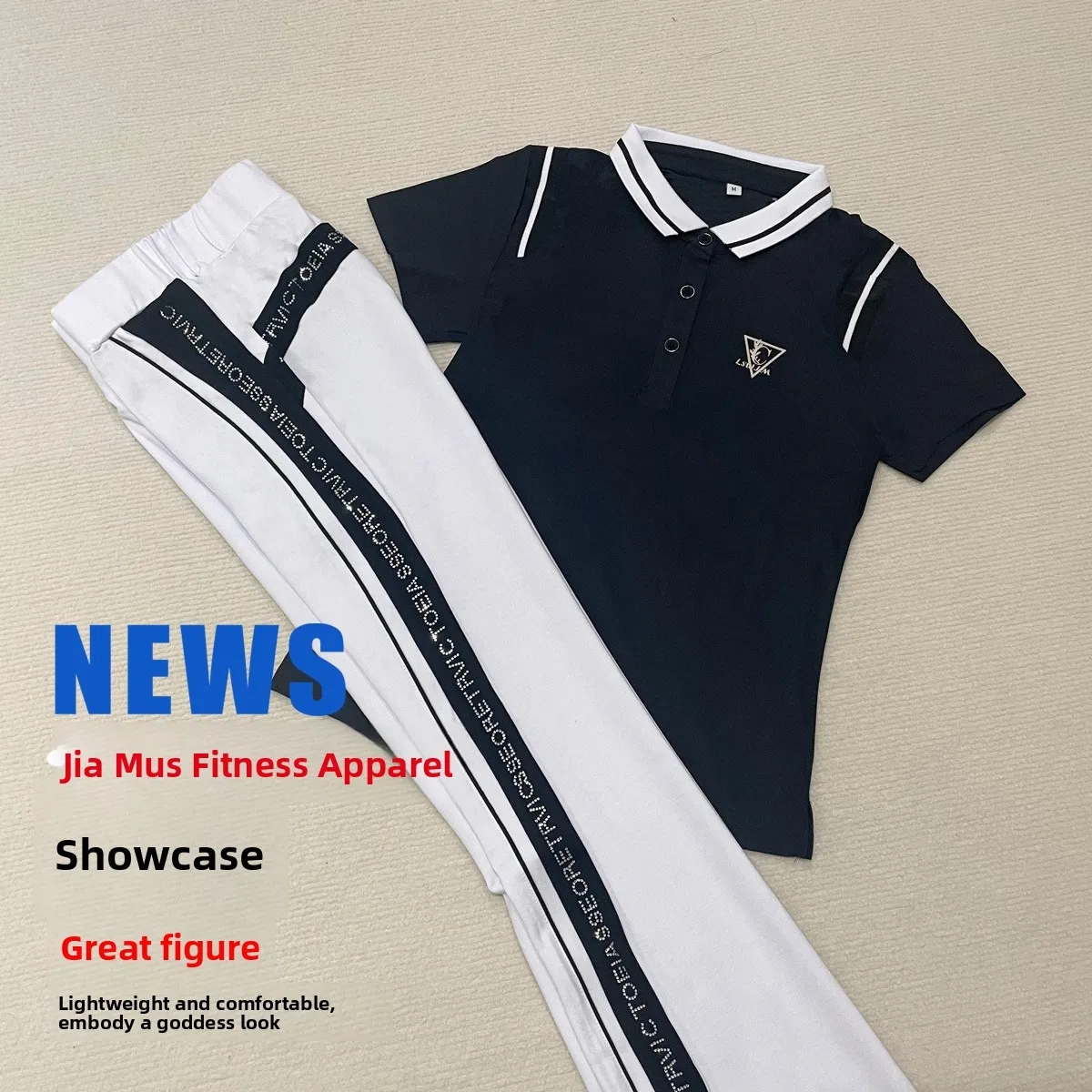 quick-dry-short-sleeve-roman-daffodil-fitness-operation-team-uniform-harbin-jiamusi-black-square-dance-set-women's-sportswear
