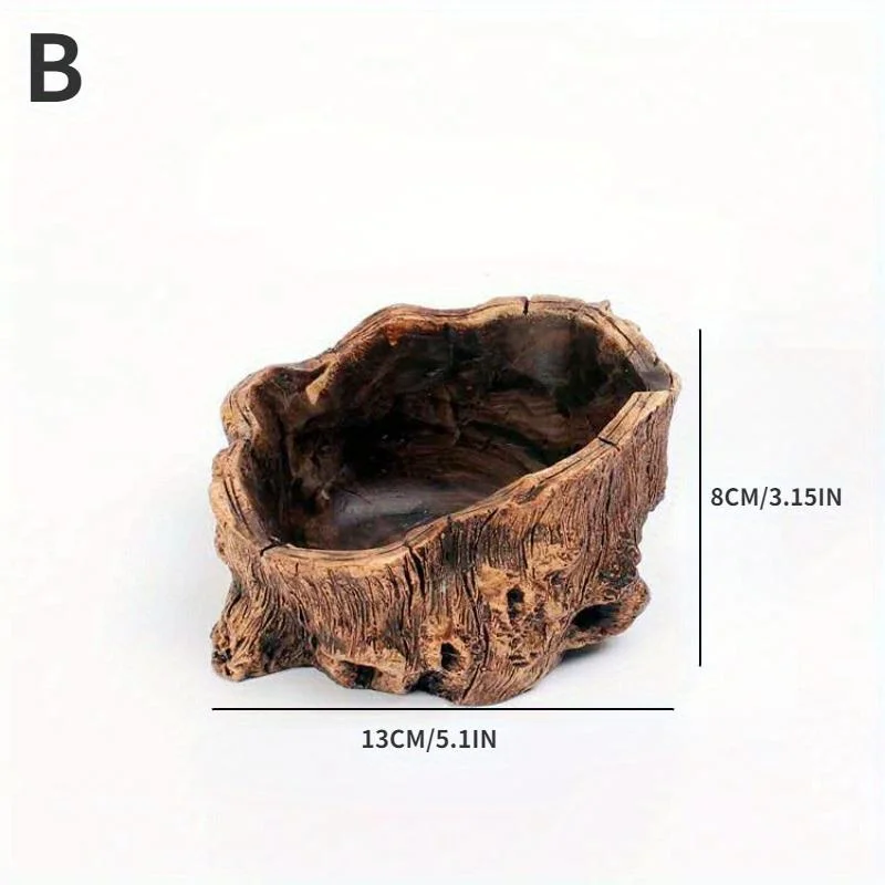 Creative Retro Cement Imitation Tree Stump Root Carving Wood Succulent Flower Pot