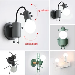 Modern Creative Wall Lamp Cartoon Villain Chandelier Simplicity Matchstick Man Wall Light Childrens Room Kitchen Dining Bed room