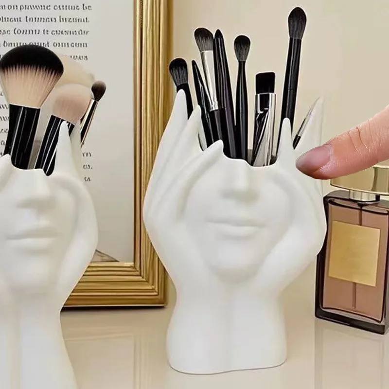 1-2pcs Multifunctional Human Body Art Styling Organizer Creative Nordic Abstract Face Storage Tools Tabletop Eyebrow Pen Holder