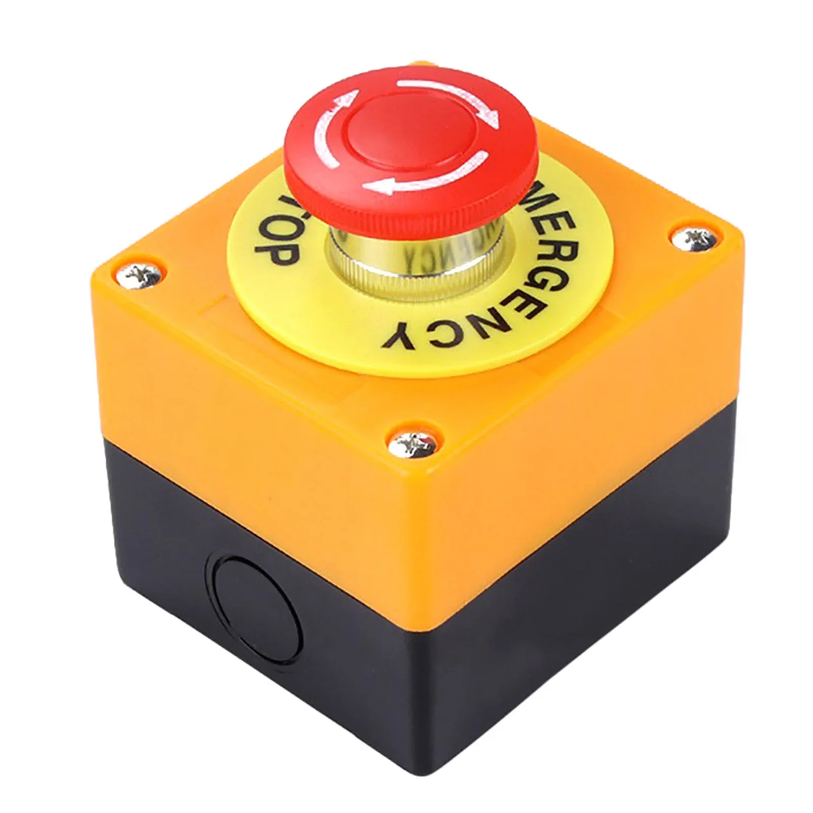 Caja de Botón de Paro de Emergencia 660V 10A, Impermeable, con Cubierta Protectora contra la Lluvia para Máquinas Industriales