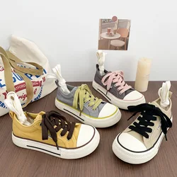2024 Summer Women Flat Canvas Shoes Girls Students Solid Color Sneakers Lace Up Pink Tennis Shoes Black Casual Shoes 35-40