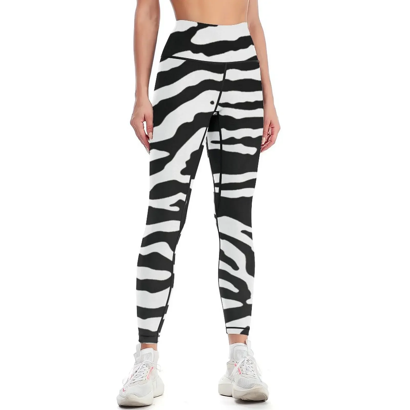 

Zebra Skin Camouflage Black and White Pattern Leggings legging gym trousers sportswear gym Womens Leggings