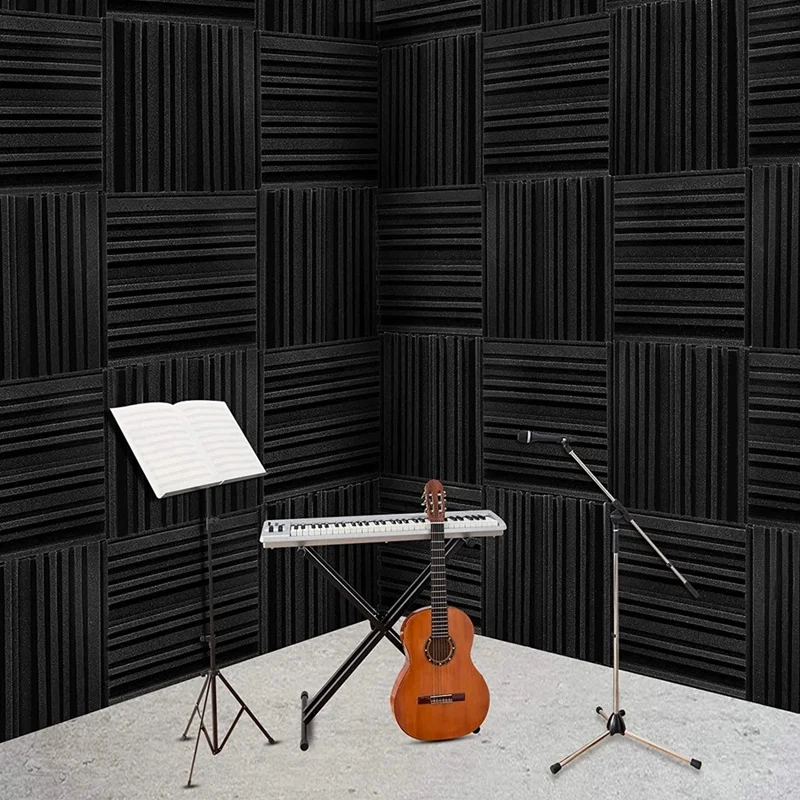 ABUP-24Pcs Studio Acoustic Foam Panels Soundproof Sponge Drum KTV Room Absorption Treatment Polyurethane Wall Sound Foam Pad