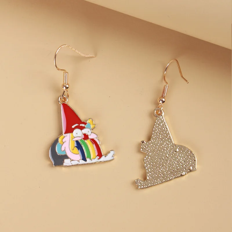 Pendientes de arcoíris con dibujos animados