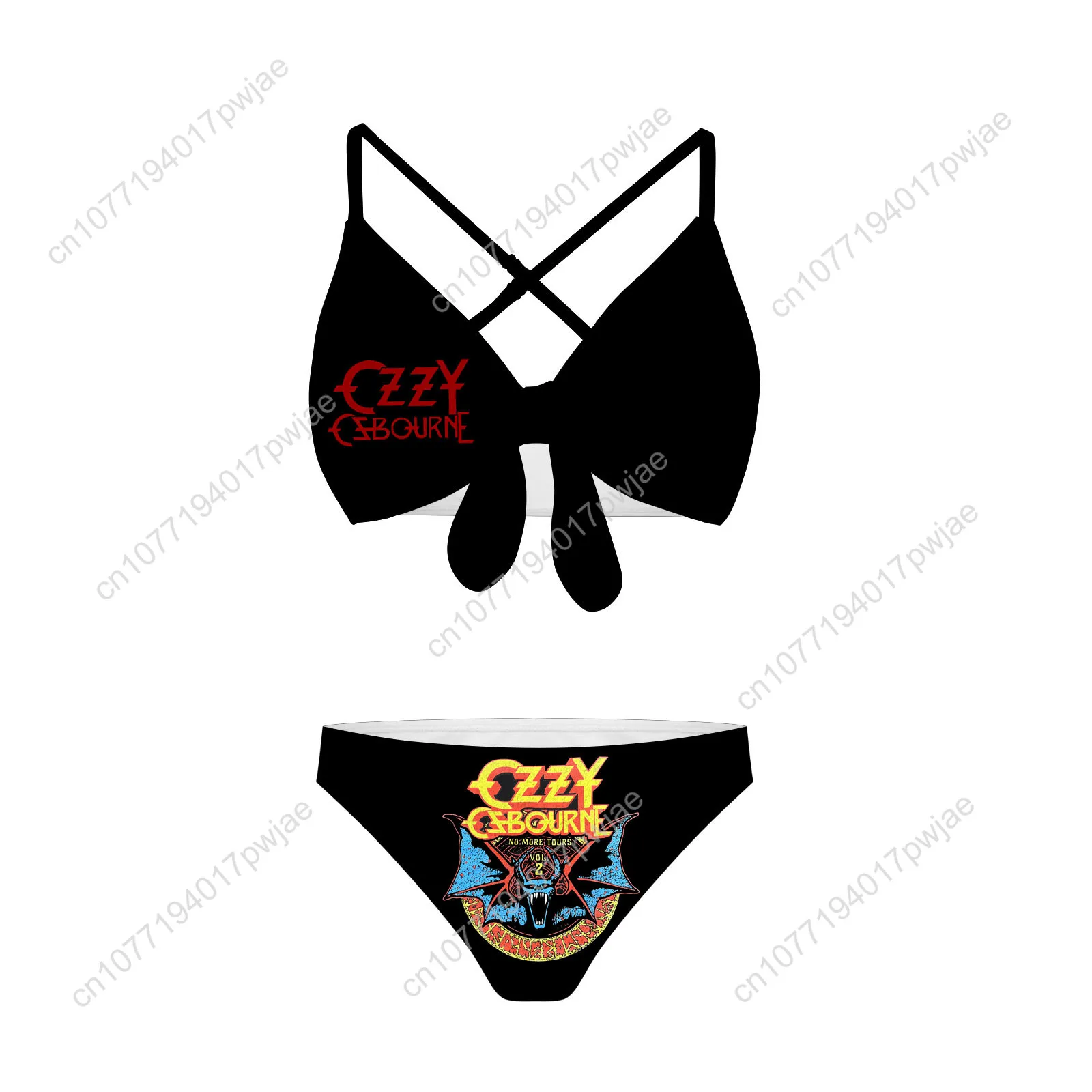 Ozzy Osbourne Rock Band  Bathing Suits Cross Strap Suspenders Swimsuits Womens Bikini Pool Beach Swimwear Customized Beachwear
