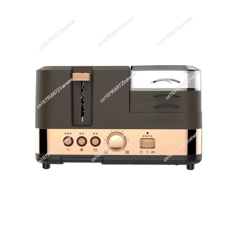 Electric Breakfast Bread Baking Machine 2 Slices Toaster Oven Eggs Steamer Sausage Grill Roaster Omelette Frying Pan Heater