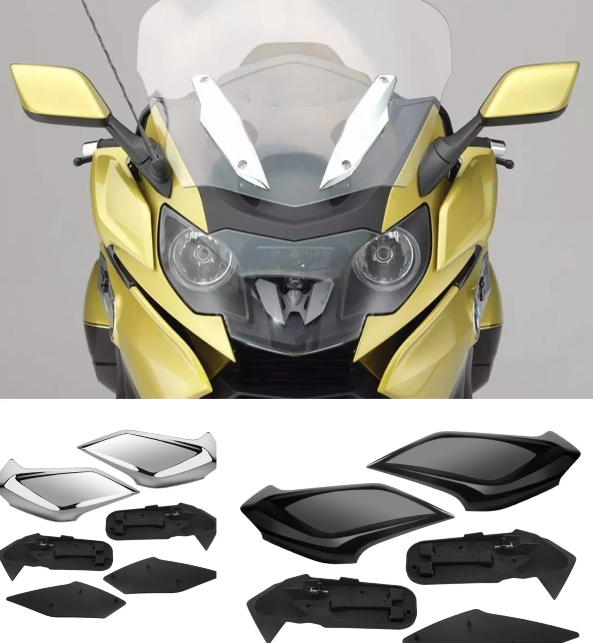 For BMW Motorcycle Wind Deflector Left Right Cowl Spoiler Flank For K1600B K1600GT K1600GTL K1600BGA 2011-2023 Bright Plating