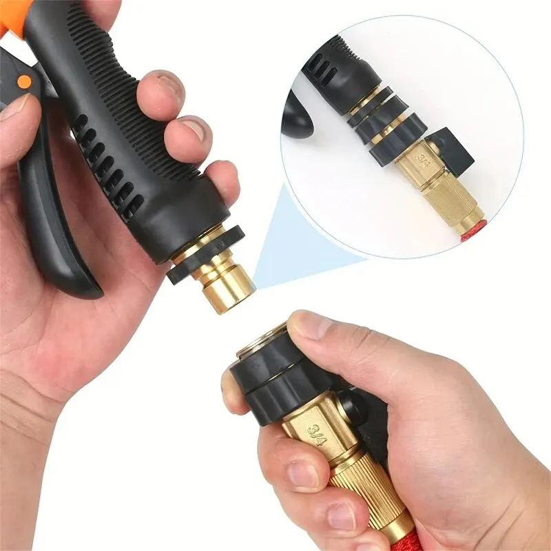 1set Garden Hose Quick Release Connect Coupler, Metal Hose Fitting Quick Connector 3/4