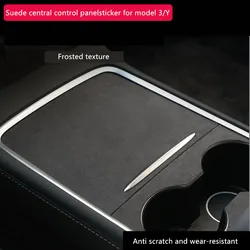 Car Interior Styling Suede Leather Stickers Central Control Panel Protective Film Anti-scratch Sticker for Tesla Model 3/Y