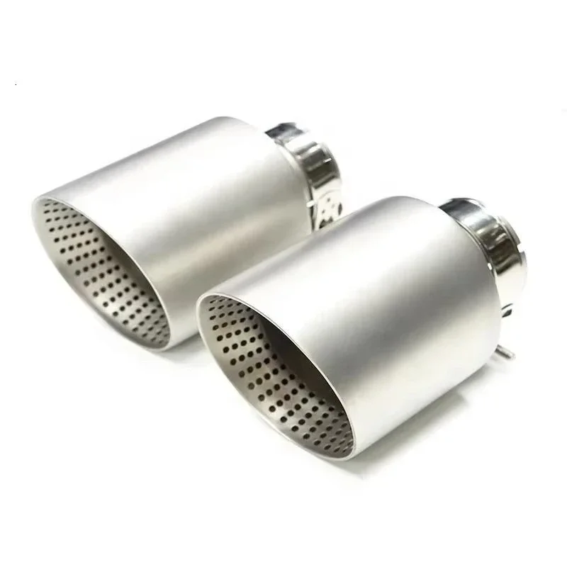 Car Exhaust Pipes for VW Golf 6 Golf 7,304 Stainless Steel Exhaust Muffler Pips,Large Diameter Frosted Silver Mesh Tailpipe