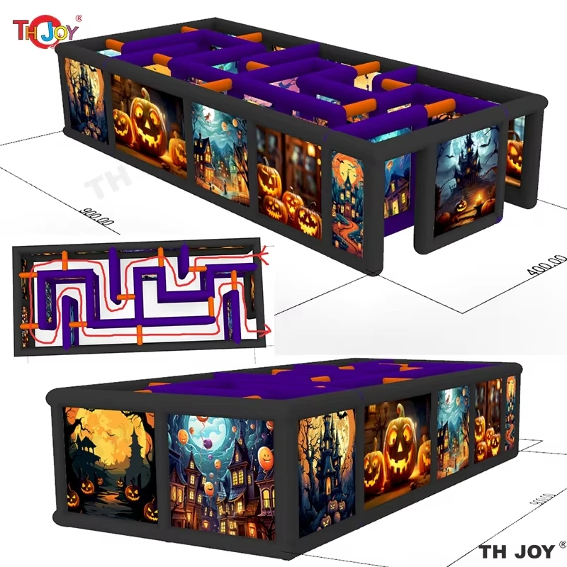 

Черный надувной лабиринт-призракоблеск, 5 лет бесплатной гарантии, большой надувной дом-призракоблеск для Хэллоуина, уличный надувной лабиринт-призракоблеск.