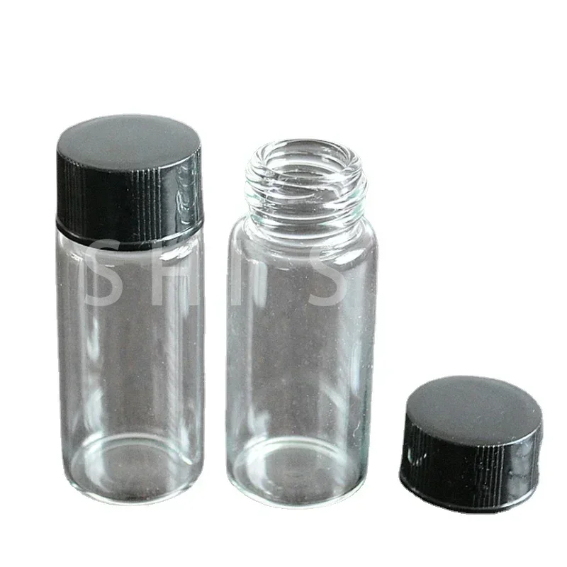 5/10 Pcs Clear Amber Glass Bottles Small Medicine Sample Vials Laboratory Powder Reagent Containers Screw Lids 2ml 3ml 5ml 10ml