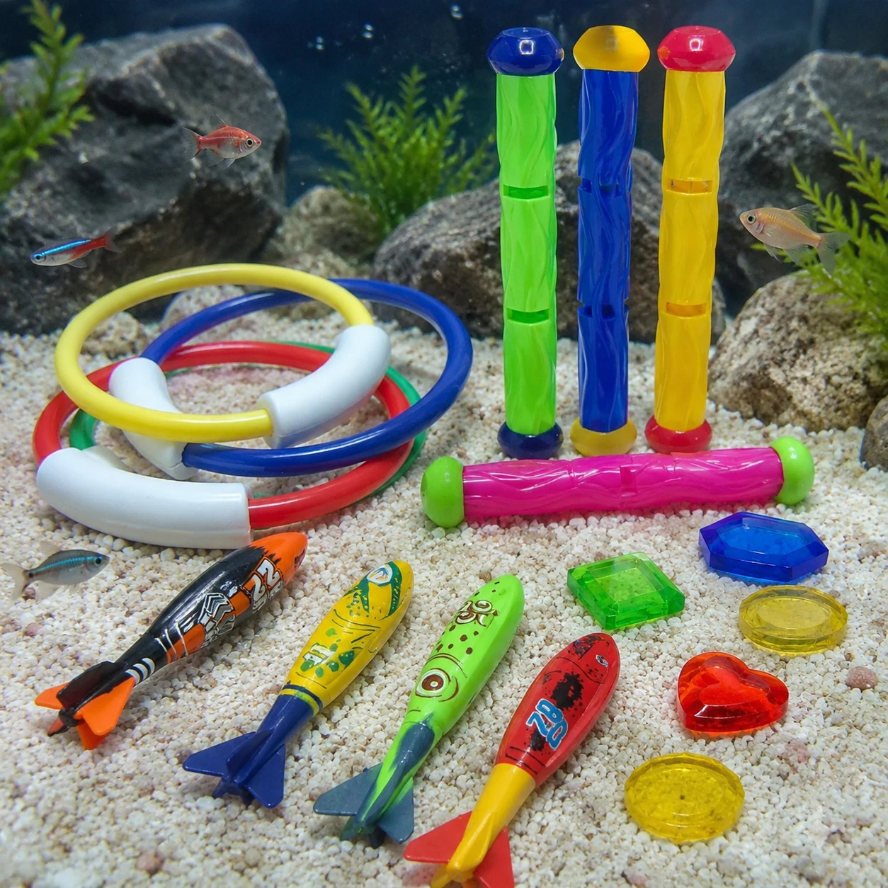 Pool Accessories Set, Colorful Pool Exercise Supplies, Professional Swimming Pool Training Aids for Deep Water Practice TMZ