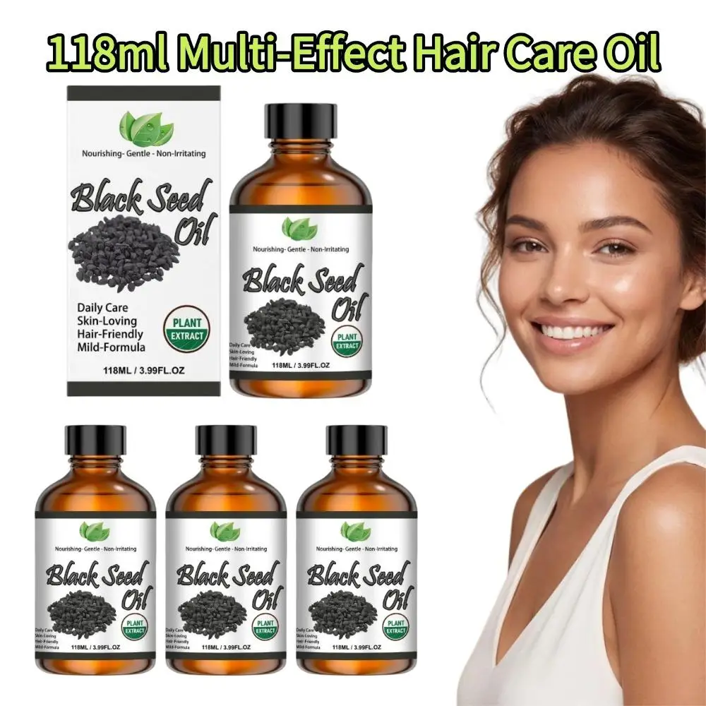 Black Seed Oil 118ml Pure Natural Plant Extract Hair Care Essence Body Care Oil for Deep Hydration Nourish Skin Smooth Frizzy
