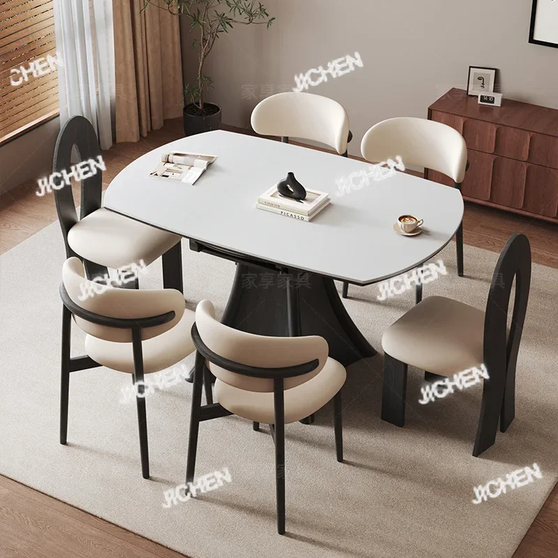 

Neu versandte Artikel retractable rock slab dining table household small apartment round table foldable solid wood dining table