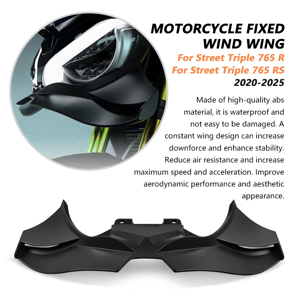 Para street triplo 765 r/rs 2020-2025 2024 vento asa capa cone aerodinâmica carenagem winglets 765r 765rs motocicleta lábio dianteiro