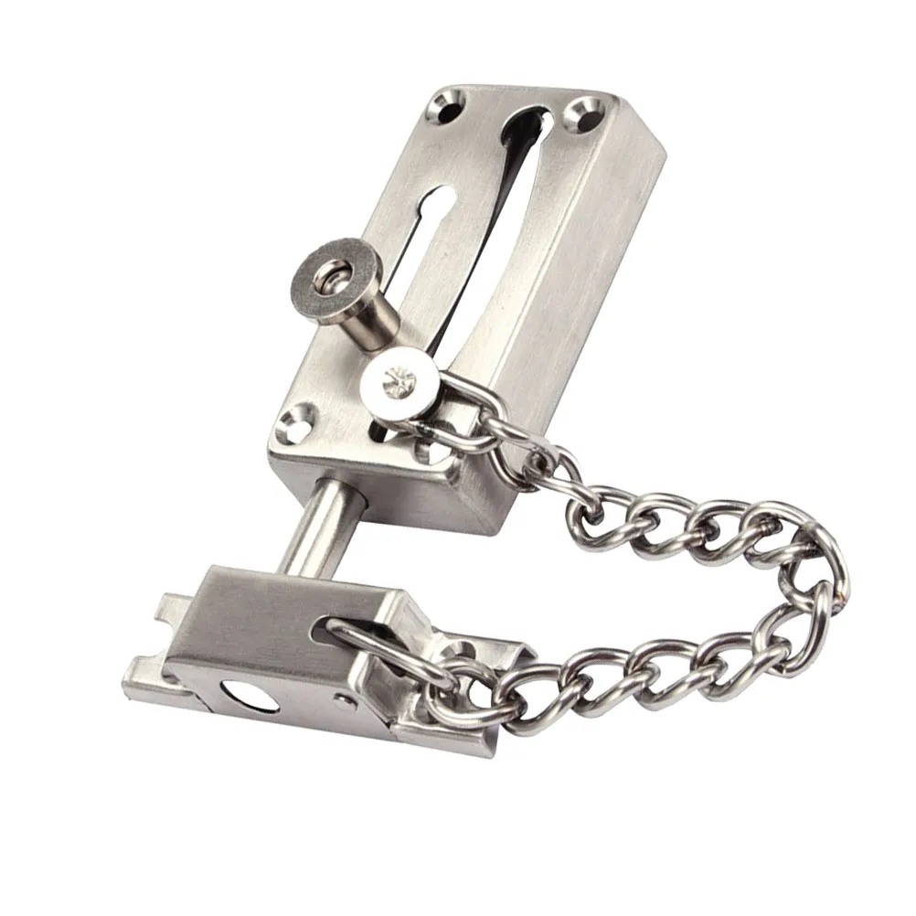 

Deadbolt Lock Chain Door Guard Security Front Stainless Steel Inner Safety Silver