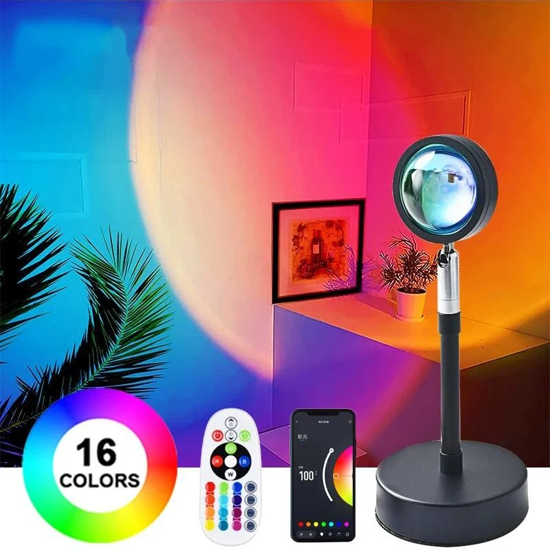 

16 Colors Bluetooth Sunset Lamp Projector RGB Led Night Light Tuya Smart APP Remote Control Decoration Bedroom Photography Gift