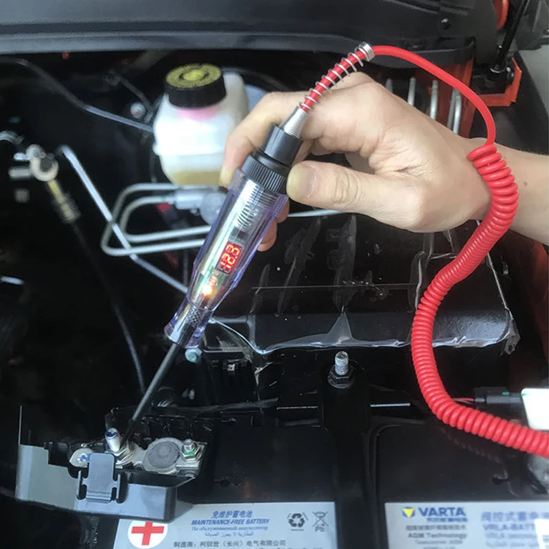 Digital Display Car Truck Voltage Circuit Tester Long Probe Pen Light Bulb Automobile Diagnostic Tools Auto Repair Accessories