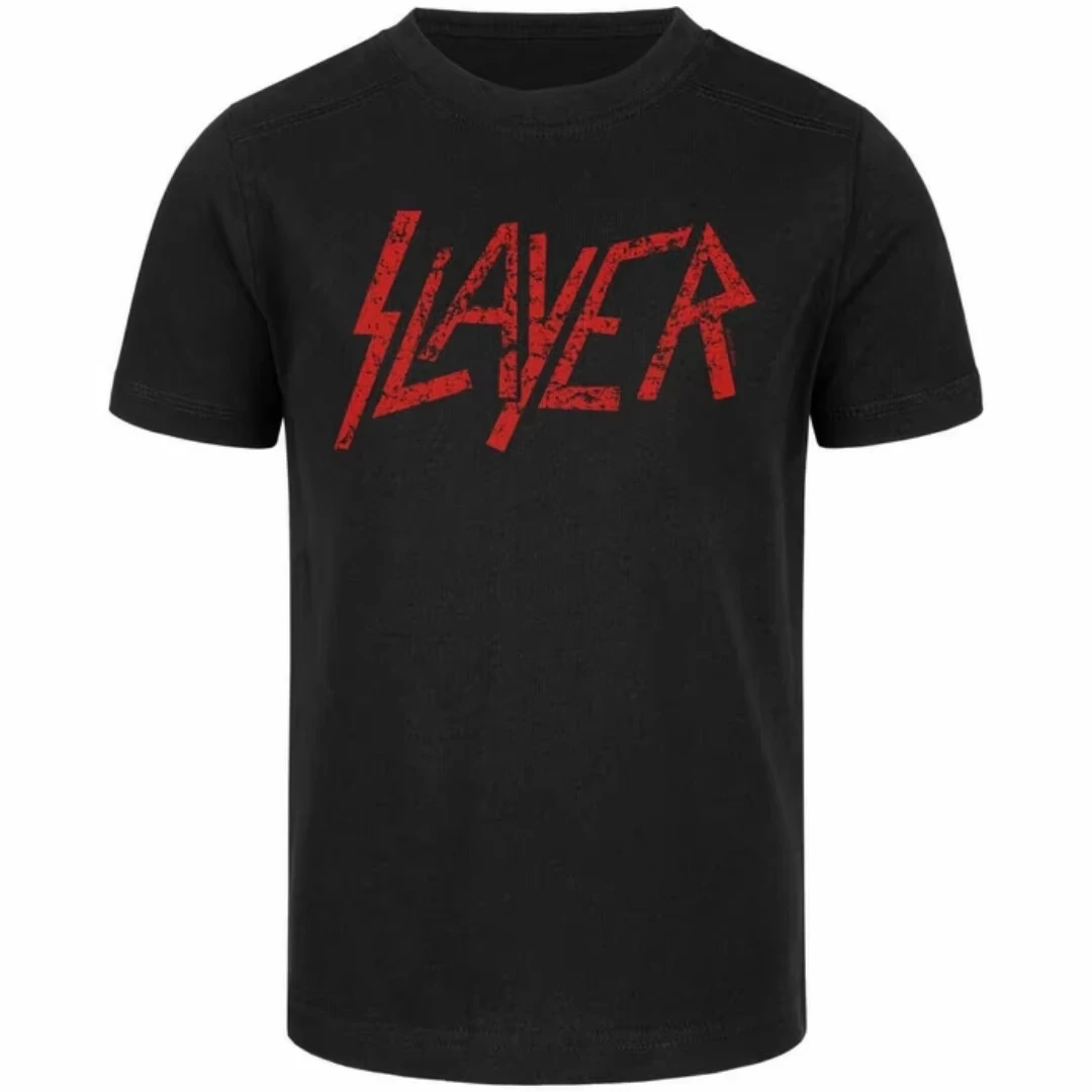 Slayer Logo Inspirational Print T-Shirt Casual Street Style Cotton T-Shirt Suitable for Metal Enthusiasts Casual Summer T-shirt