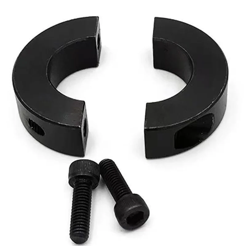 M3 M4 M5 M6 M8 M10 45# Steel Clamp Collar Double Split Separate fixed ring Shaft Collar Clamp Type Zinc Plated Black Stop Ring