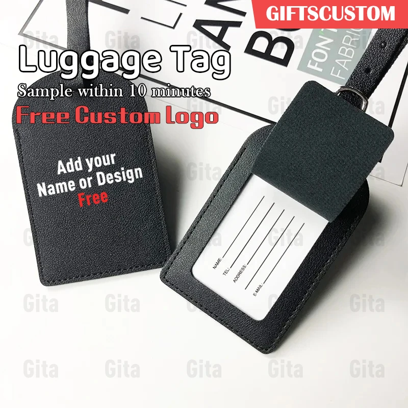 

Бесплатные бирки для багажа/авиабирки GITA из искусственной кожи с индивидуальным логотипом/именем, подходят для праздничных подарков, корпоративных акций, поездок на отдых