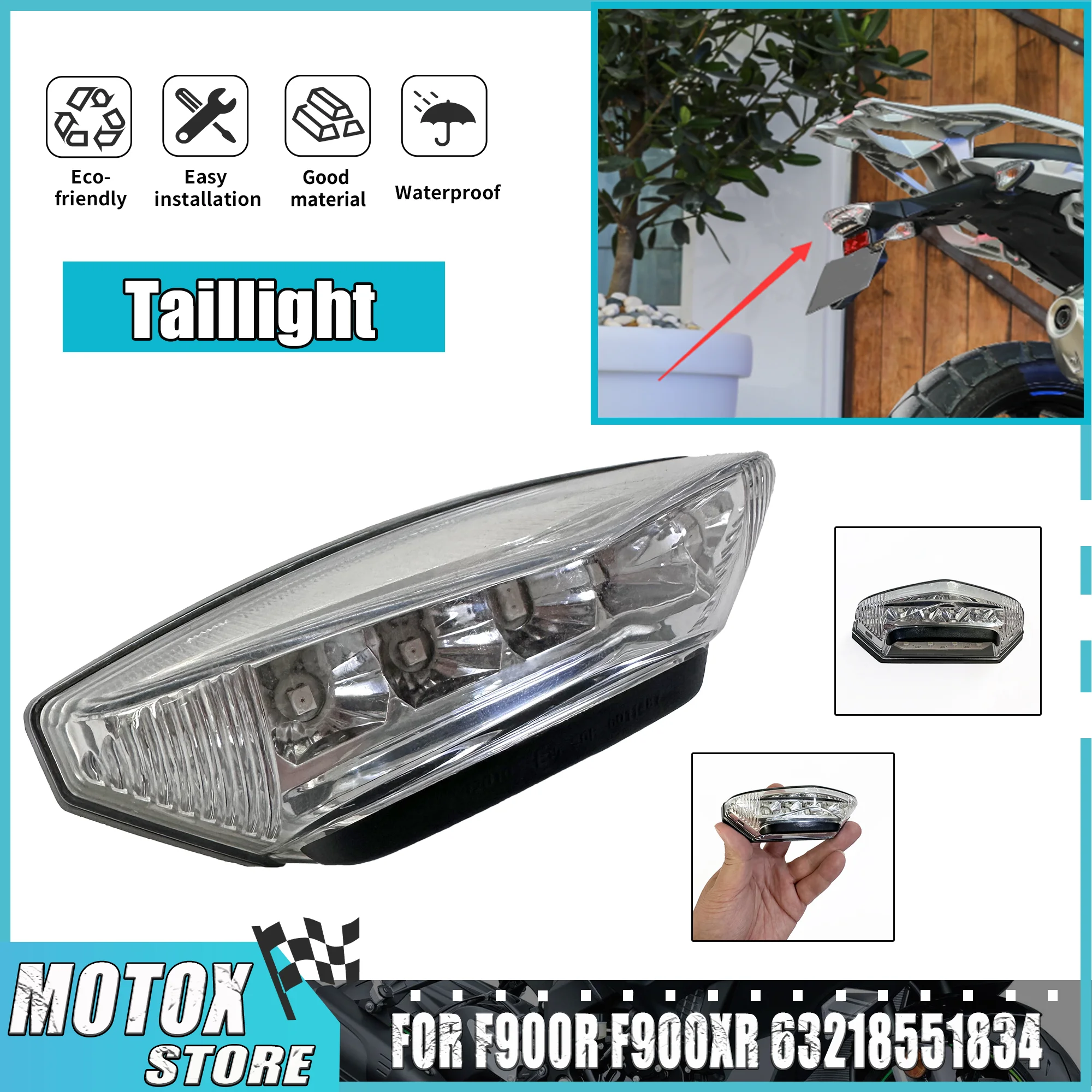 

Задний фонарь мотоцикла подходит для BMW F900XR F900R F900 XR R 2021 2022 2023, светодиодный встроенный задний фонарь