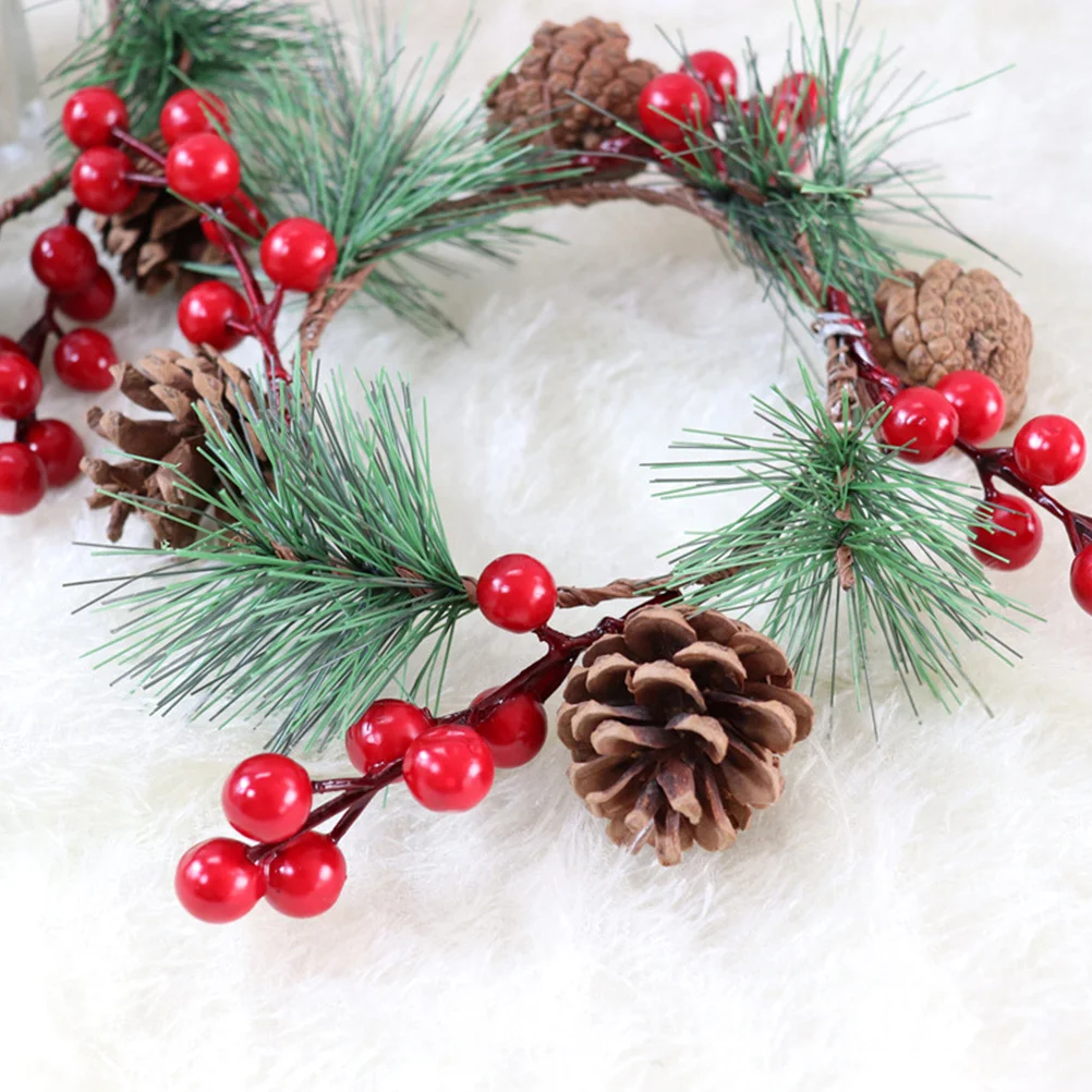 

4Pcs Christmas Ring Wreath Simple Lovely Classic Design Table Decoration for Holiday Party Cheerful Ambiance Home Festive