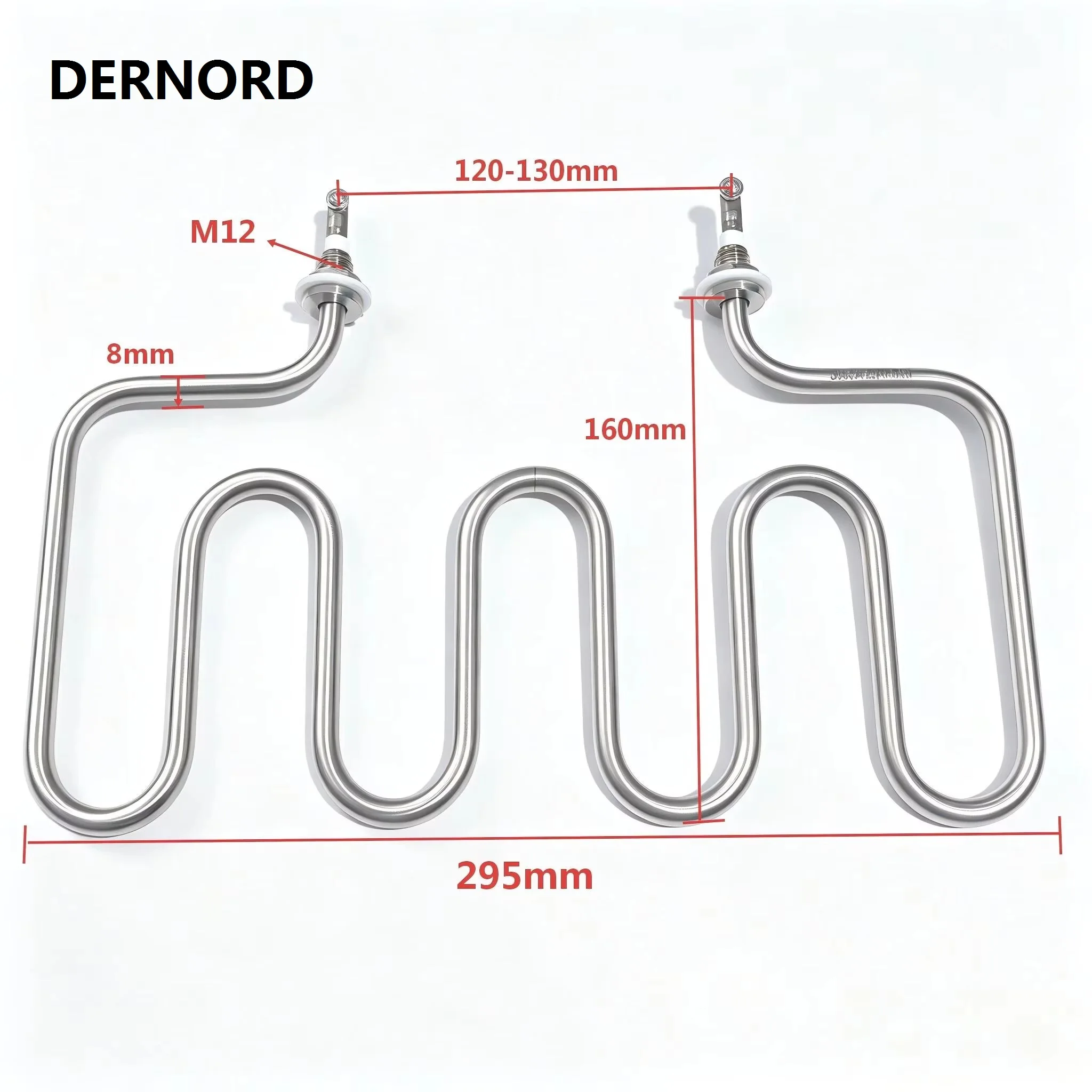 

DERNORD SUS304 Electric Heating Element for Commercial Kitchenware Equipment M12 Tubular Water Heater 4U Type 220V 1.5KW/2KW