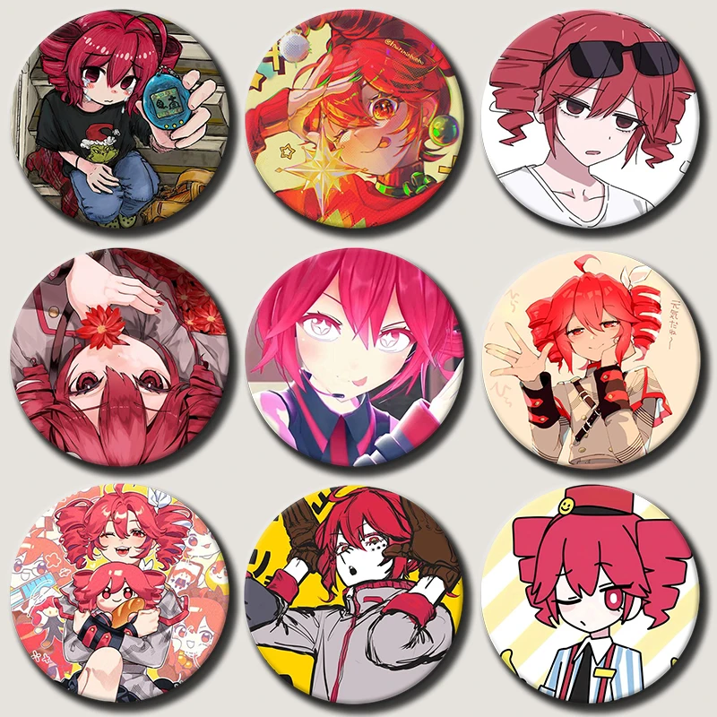 

58mm Anime Character Kasane Teto Button Pin Cartoon Role Kasane Teto Brooch Creative Badge for Backpack Clothes Decoration Gift