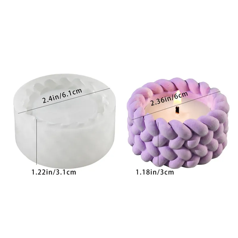 DIY Hemp Rope Candle Cup Silicone Mold Gypsum Aromatherapy Candle Holder Desktop Decoration Ornament Resin Mold Home Handicrafts