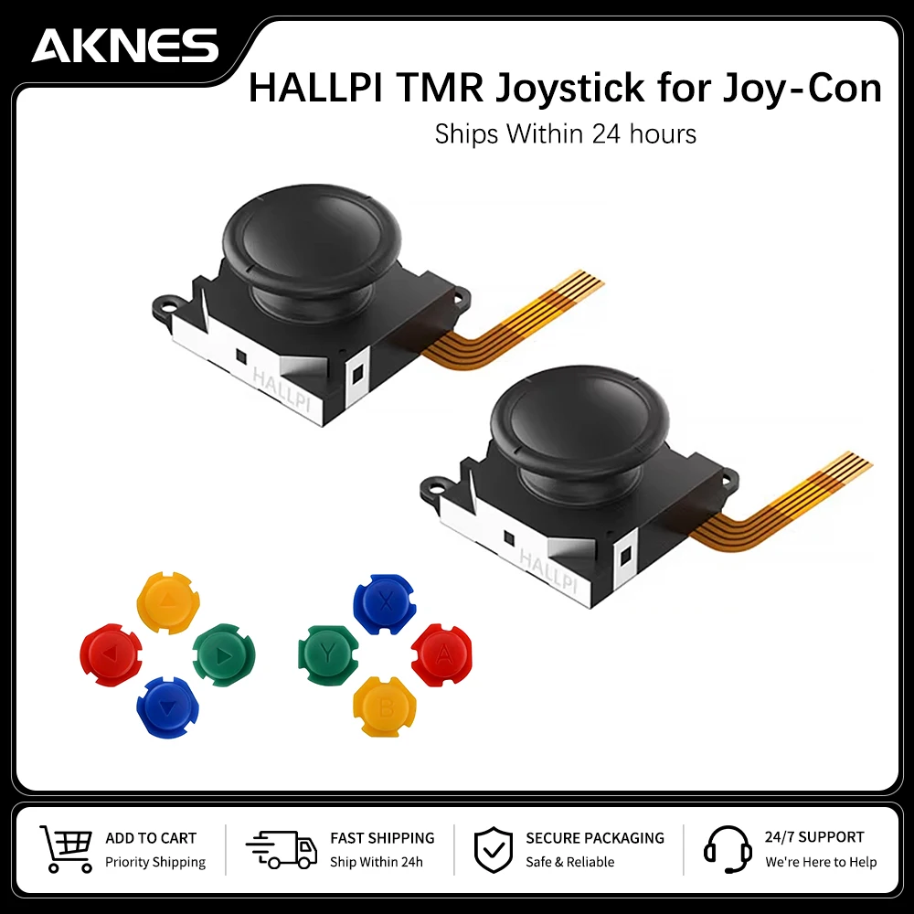HALLPI  × AKNES TMR Joystick for Joy-Con Replacement No Drifting Stick for Nintendo Swicth OLED Lite Game Accessories Repair