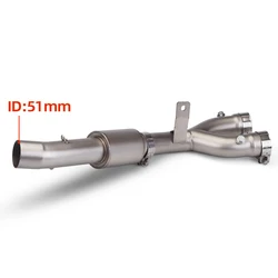 Racing Line Motorcycle Exhaust Middle Link Adapter Pipe 51MM Interface Escape Tube Slip-On For Yamaha YZF-R1/R1M 2015-2025